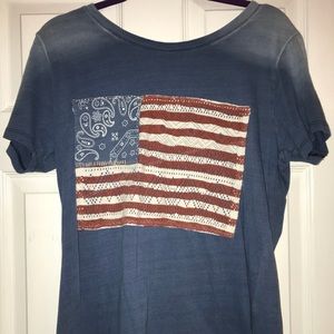 Lucky Brand Knit American Flag T Shirt
